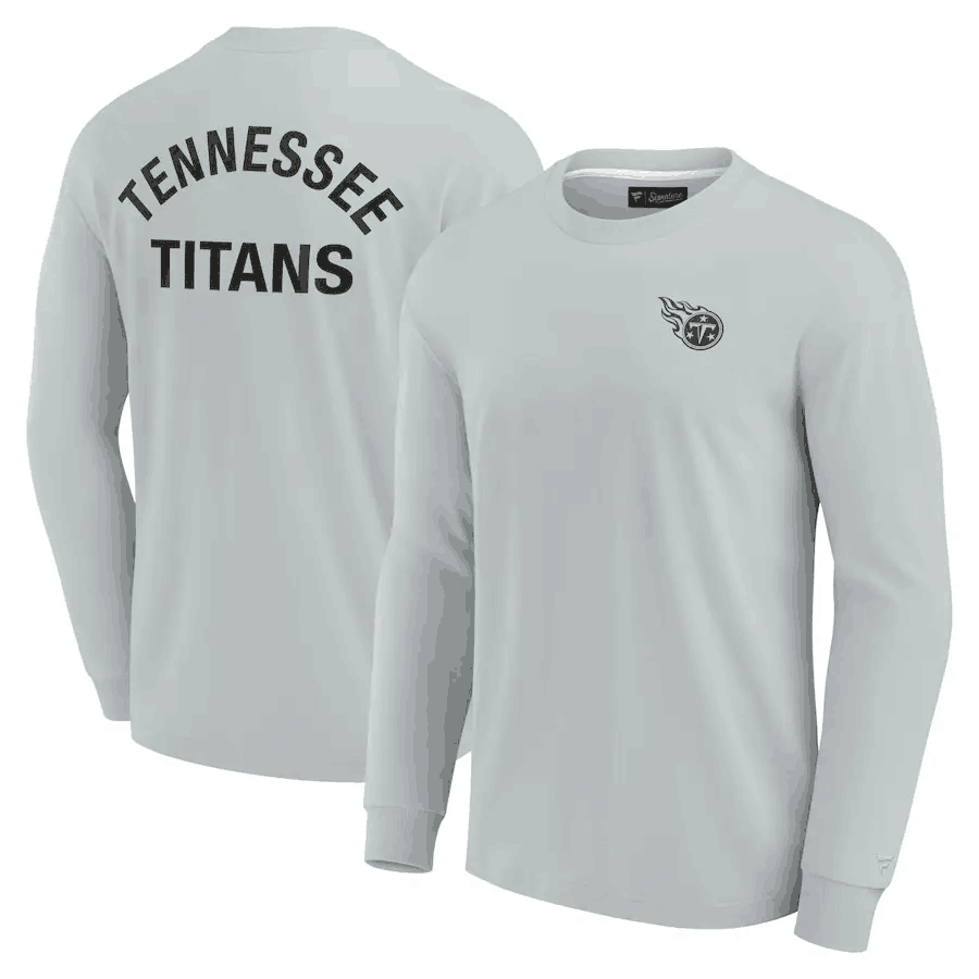 Men's Tennessee Titans Grey Signature Unisex Super Soft Long Sleeve T-Shirt Men's Tennessee Titans Grey Signature Unisex Super Soft Long Sleeve T-Shirt